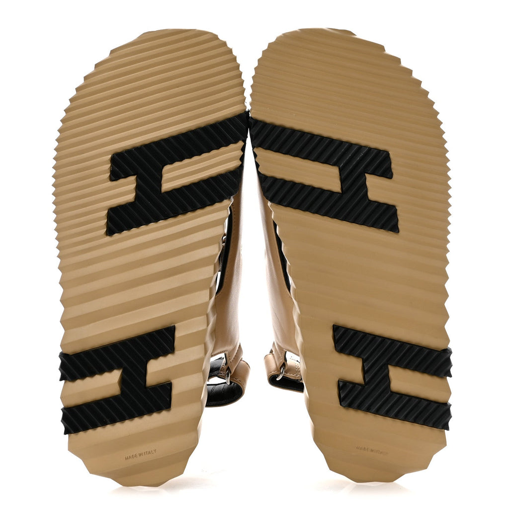 Lambskin Junior Womens Sandals 41 Beige Black