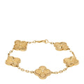 18K Yellow Gold 5 Motifs Guilloche Vintage Alhambra Bracelet