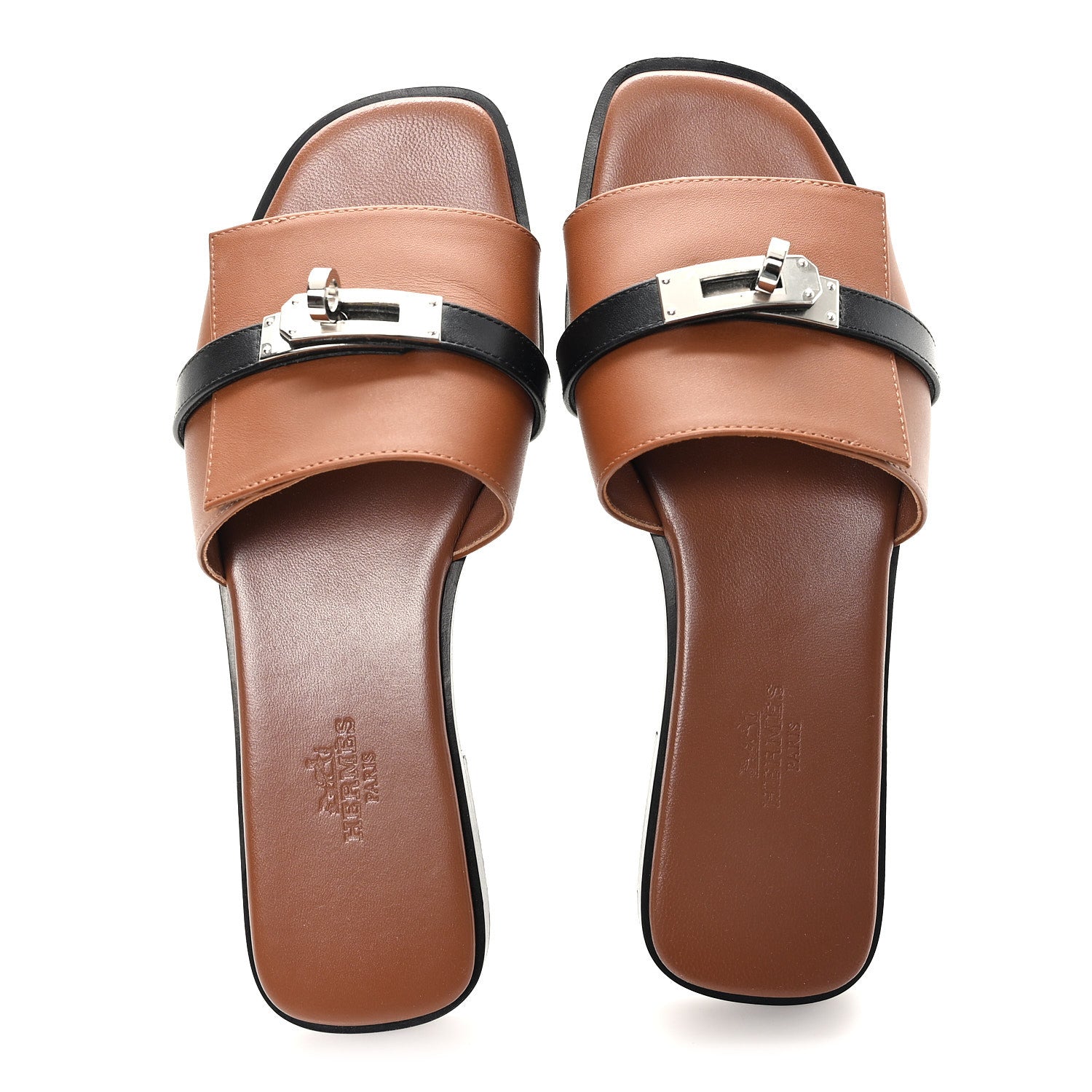 Calfskin Giulia Sandals 36 Naturel Black