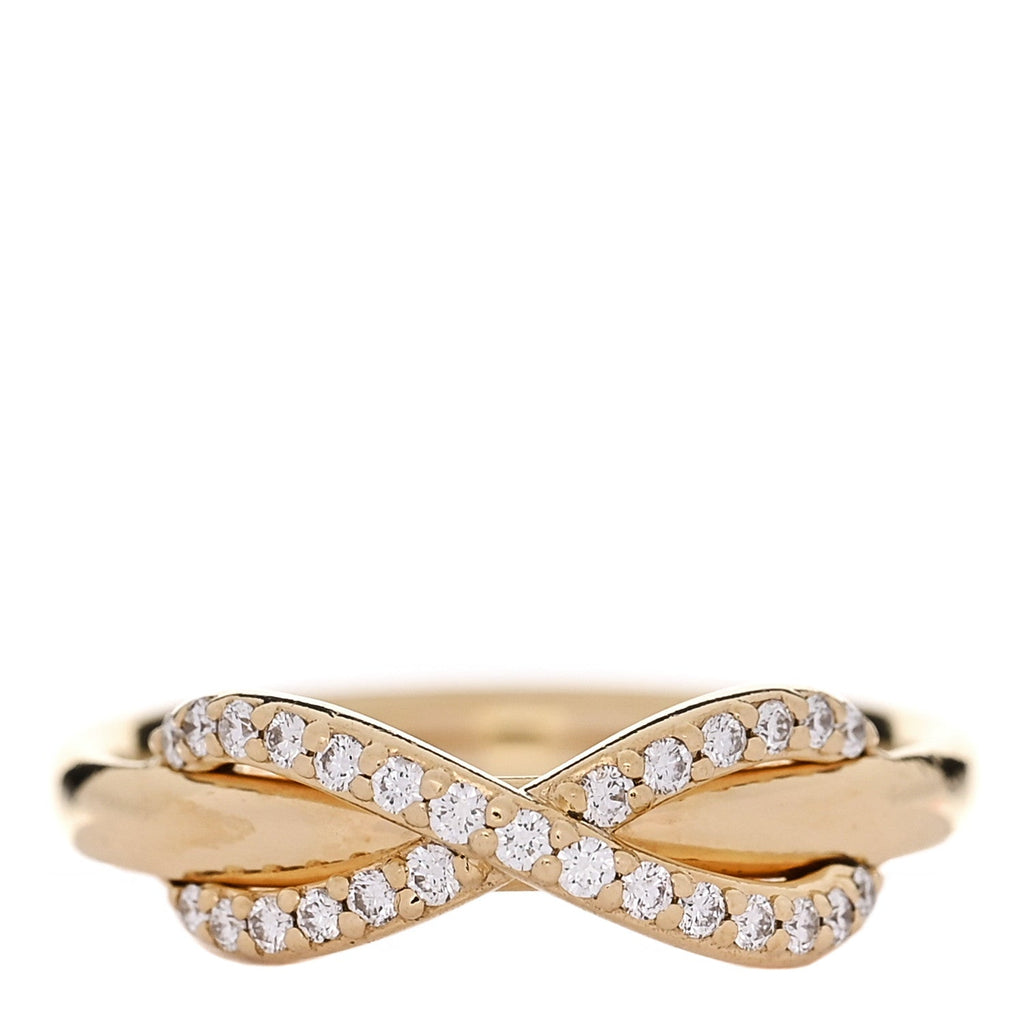 18K Yellow Gold Diamond Infinity Ring 52 6