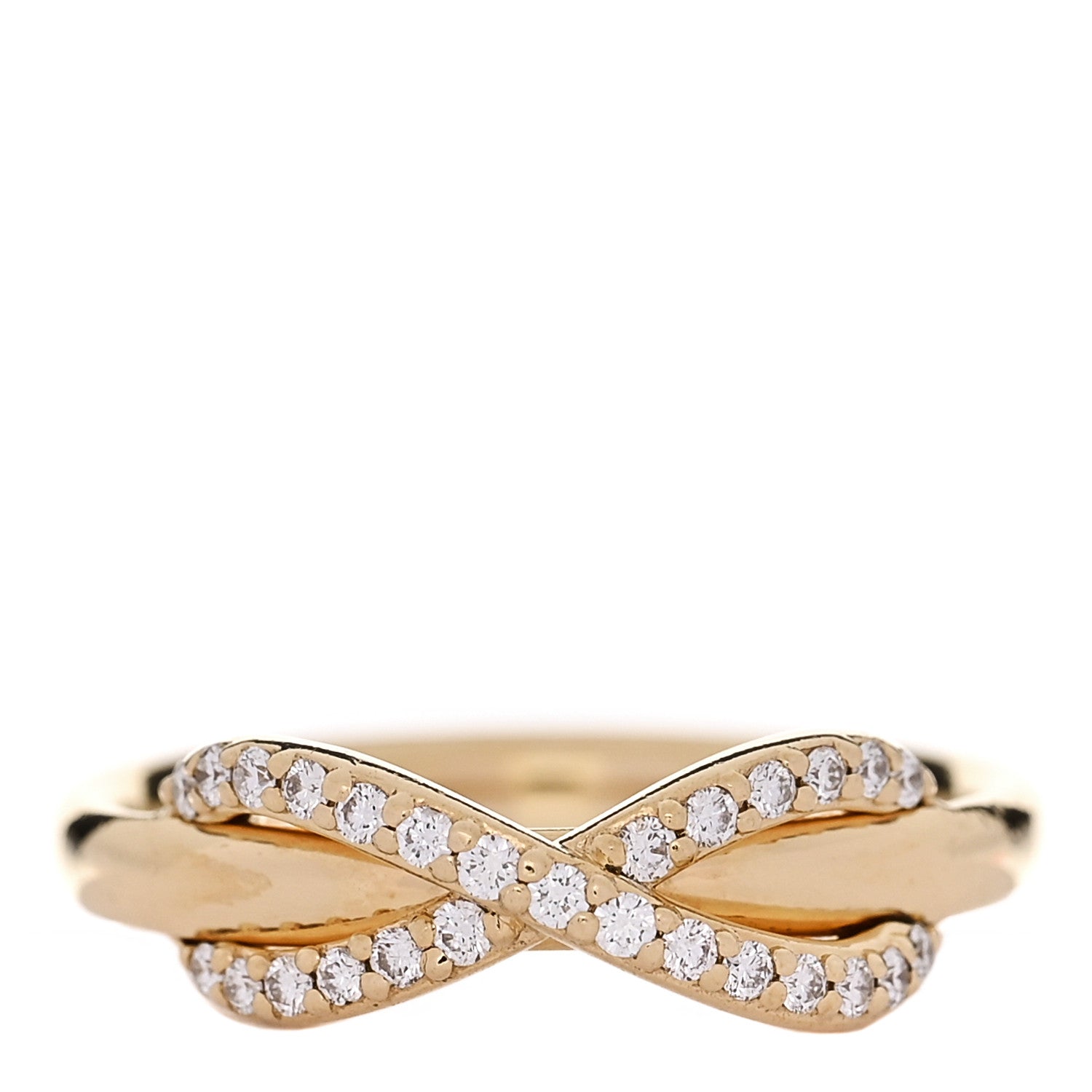18K Yellow Gold Diamond Infinity Ring 52 6