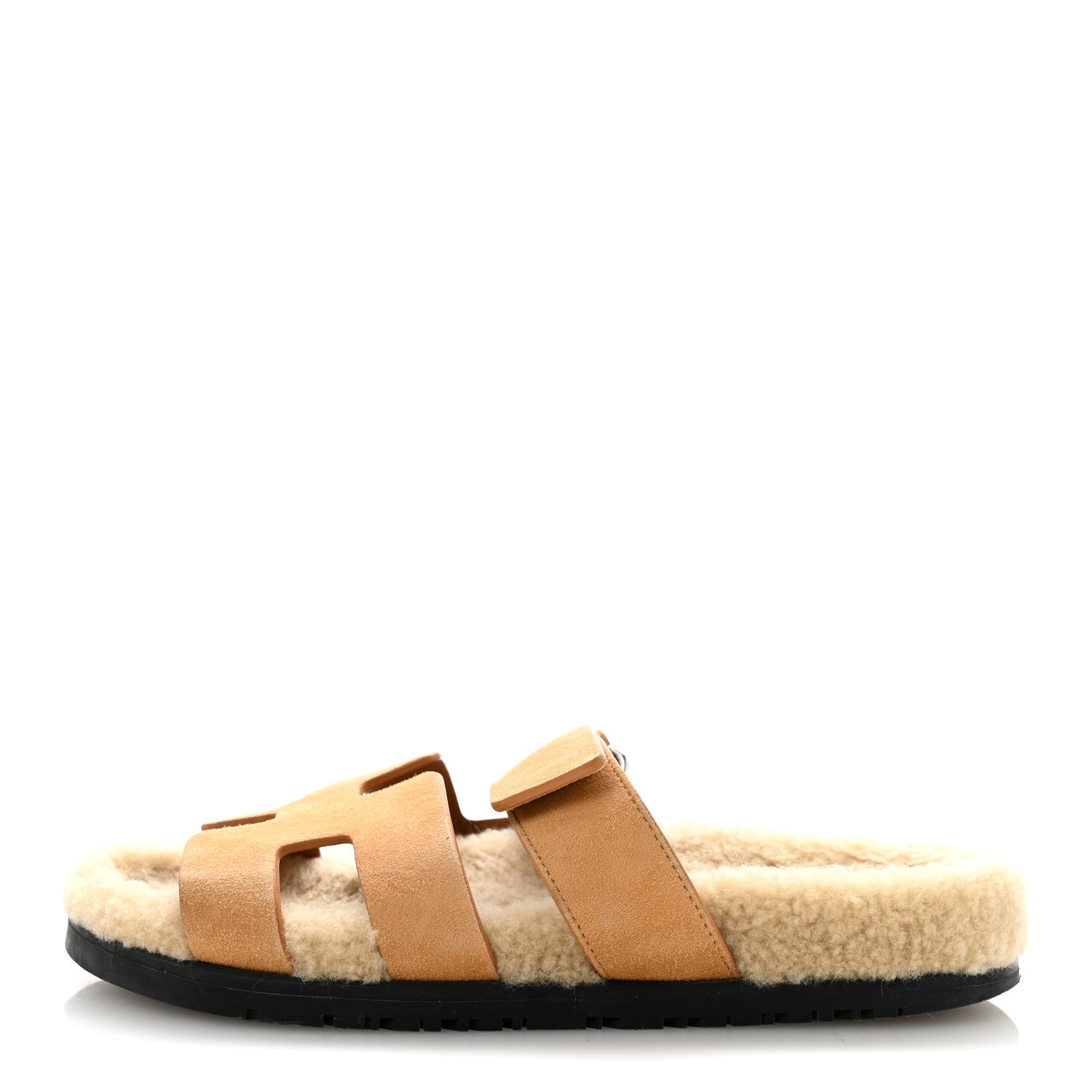 Suede Goatskin Woolskin Womens Chypre Sandals 37 Golden Beige