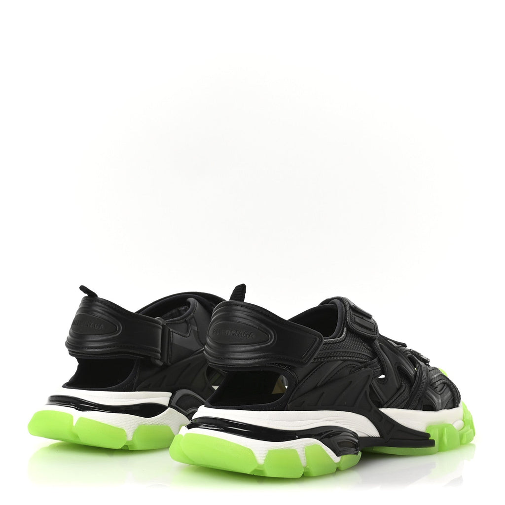 Neoprene Rubber Clear Sole Mens Track Sandals 41 Black White Fluo Green