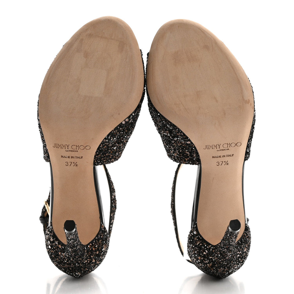 Coarse Glitter Emily 100 Sandals 37.5 Black