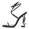 Crepe Satin Strass Opyum 110 Sandals 39.5 Black