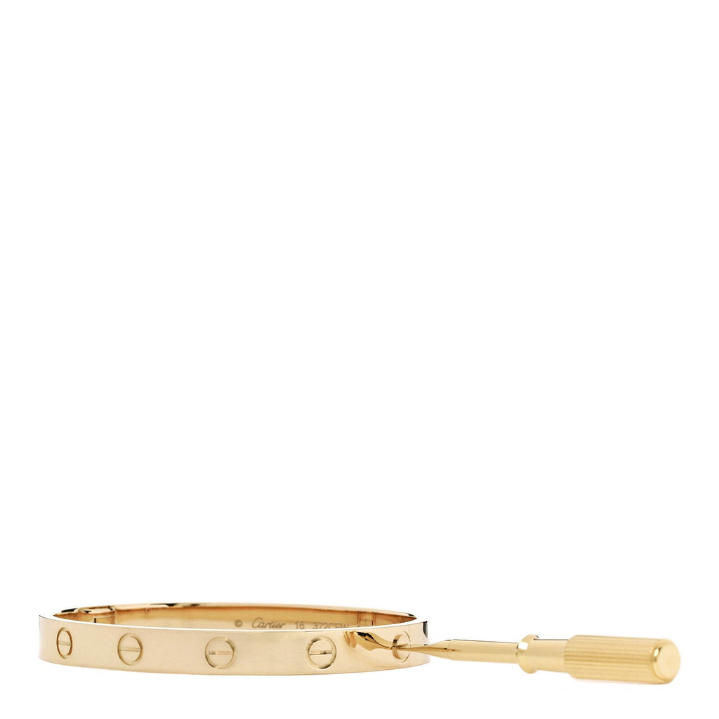 18K Yellow Gold LOVE Single Screw Bracelet 16