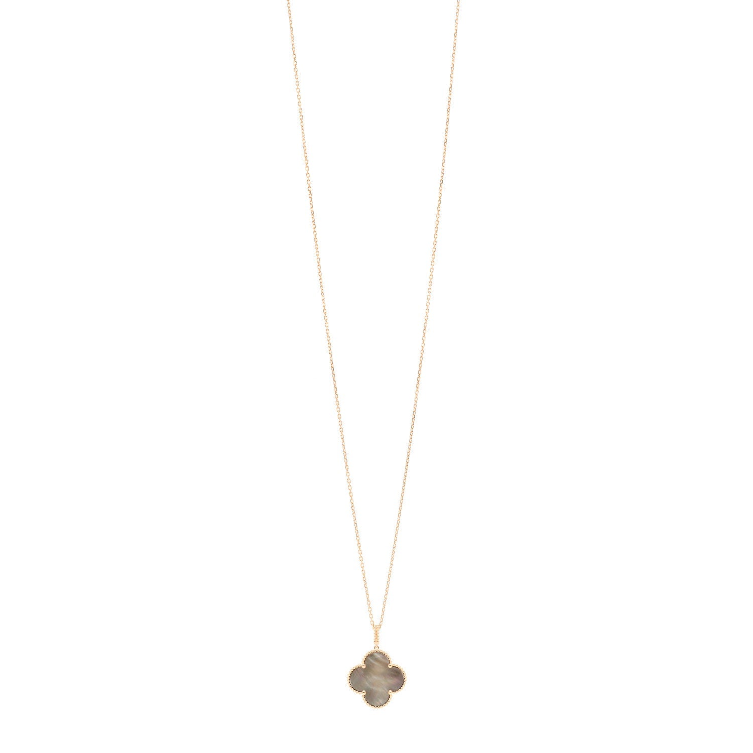 18K Rose Gold Gray Mother of Pearl Magic Alhambra Long Necklace