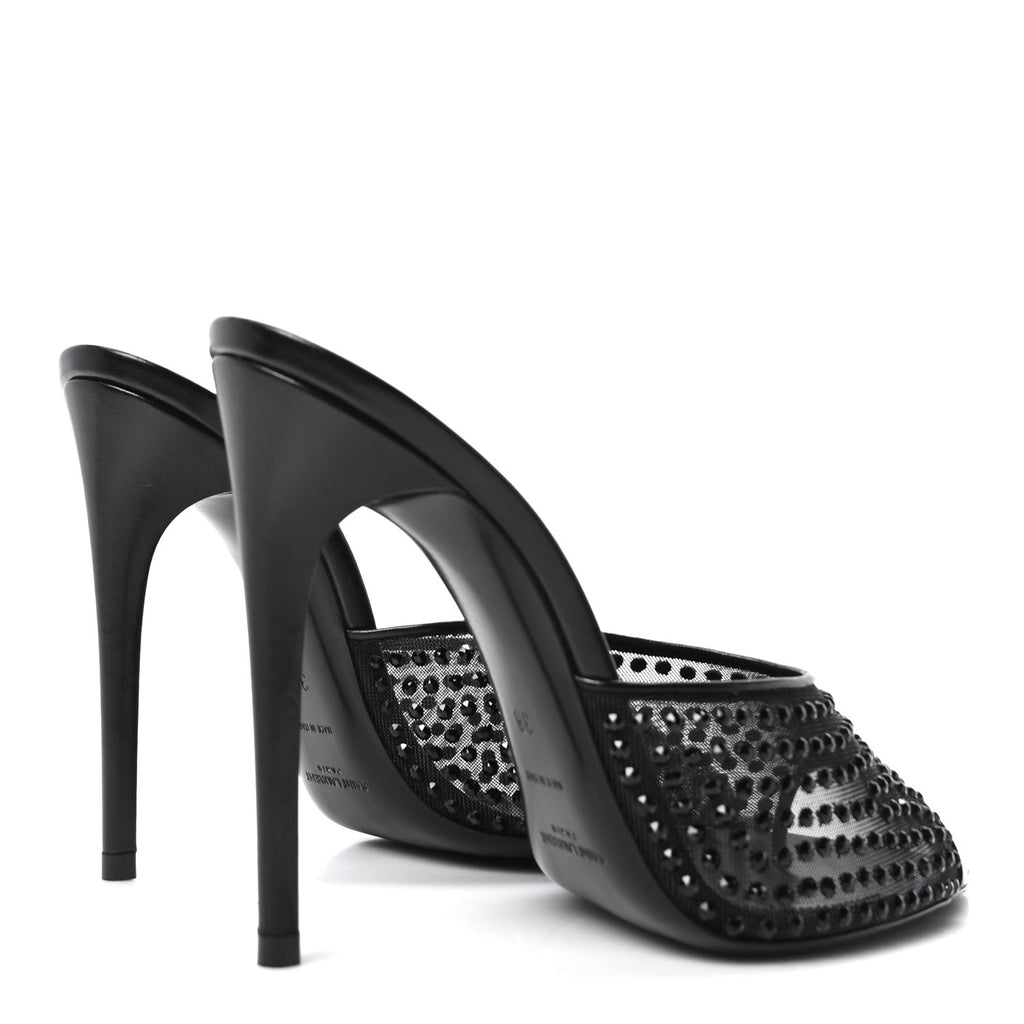 Tulle Strass Gippy 110 Mule Sandals 38 Black