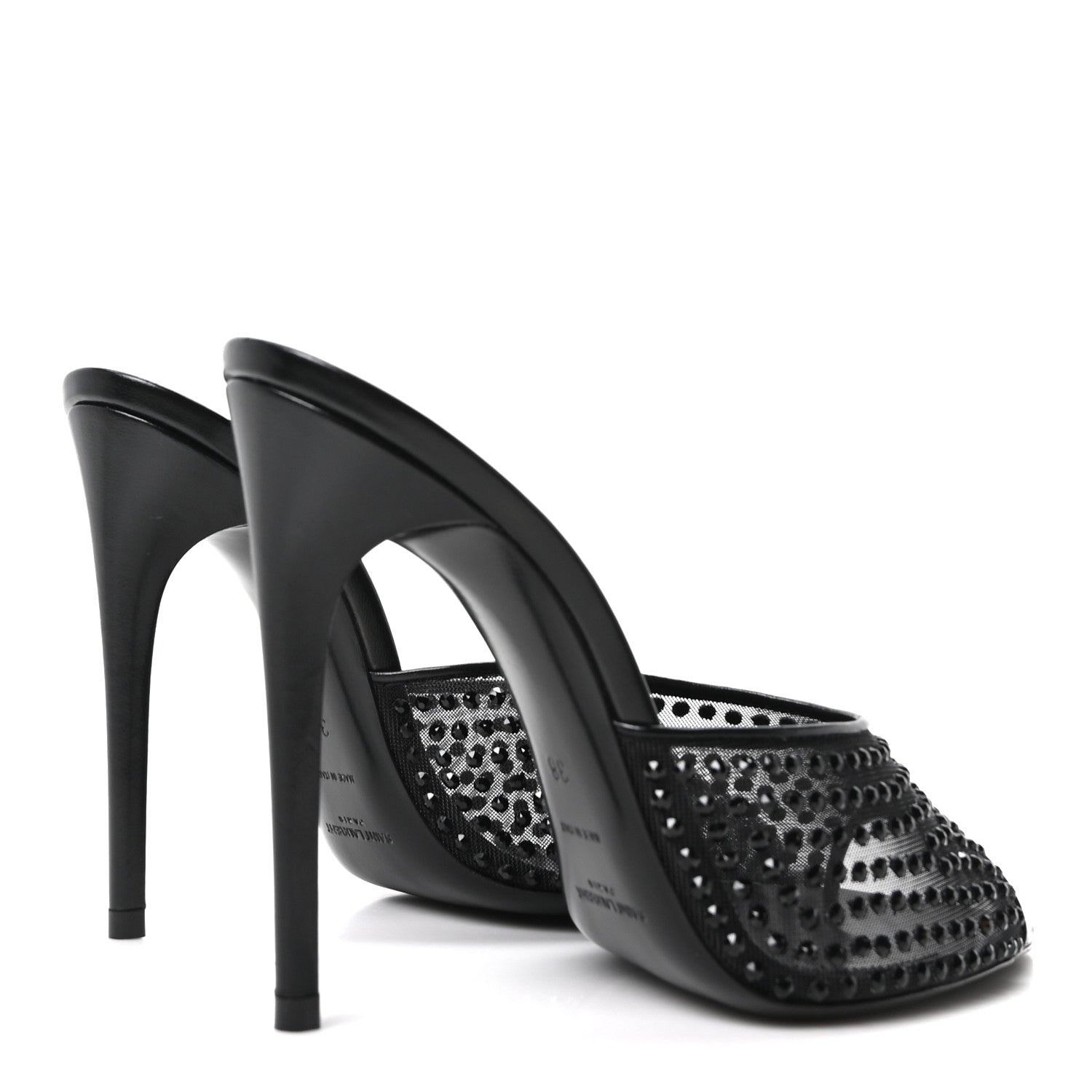Tulle Strass Gippy 110 Mule Sandals 38 Black