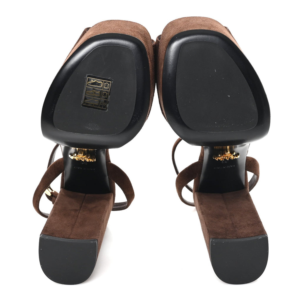 Scamosciata Logo Ankle Strap 40/135mm Platform Sandals 36 Moro