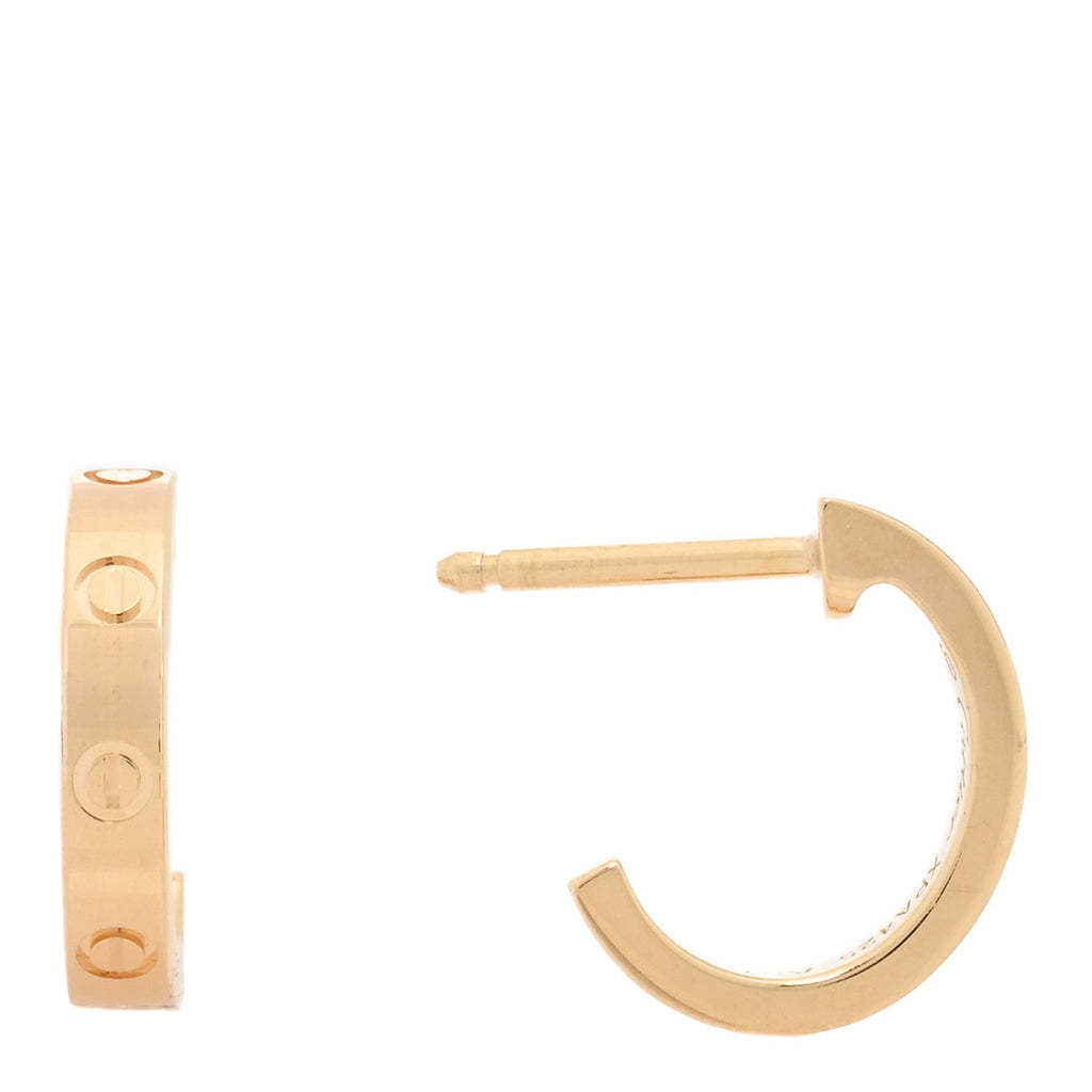 18K Yellow Gold Small LOVE Hoop Earrings