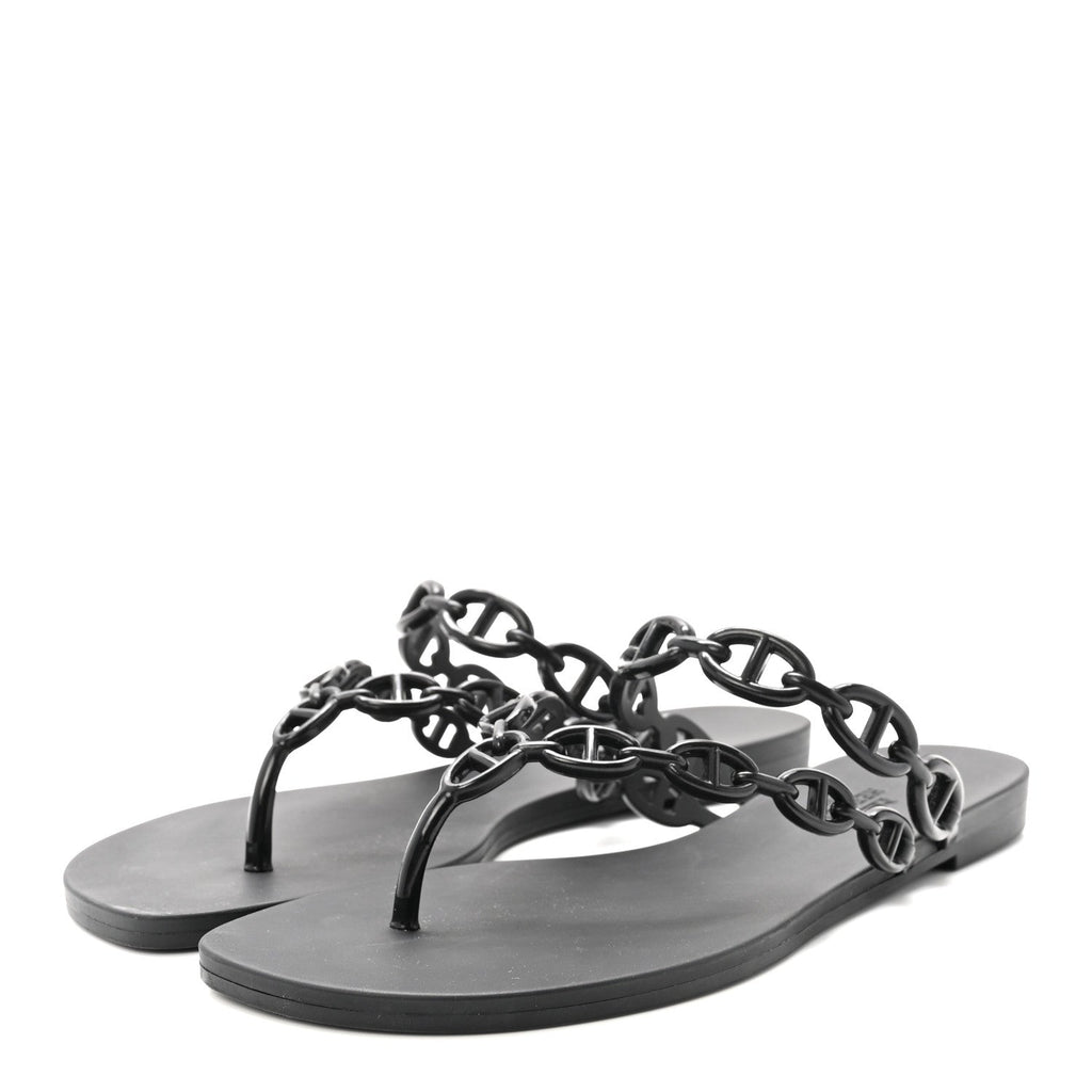 Rubber Chaine d'Ancre Island Sandals 38 Black