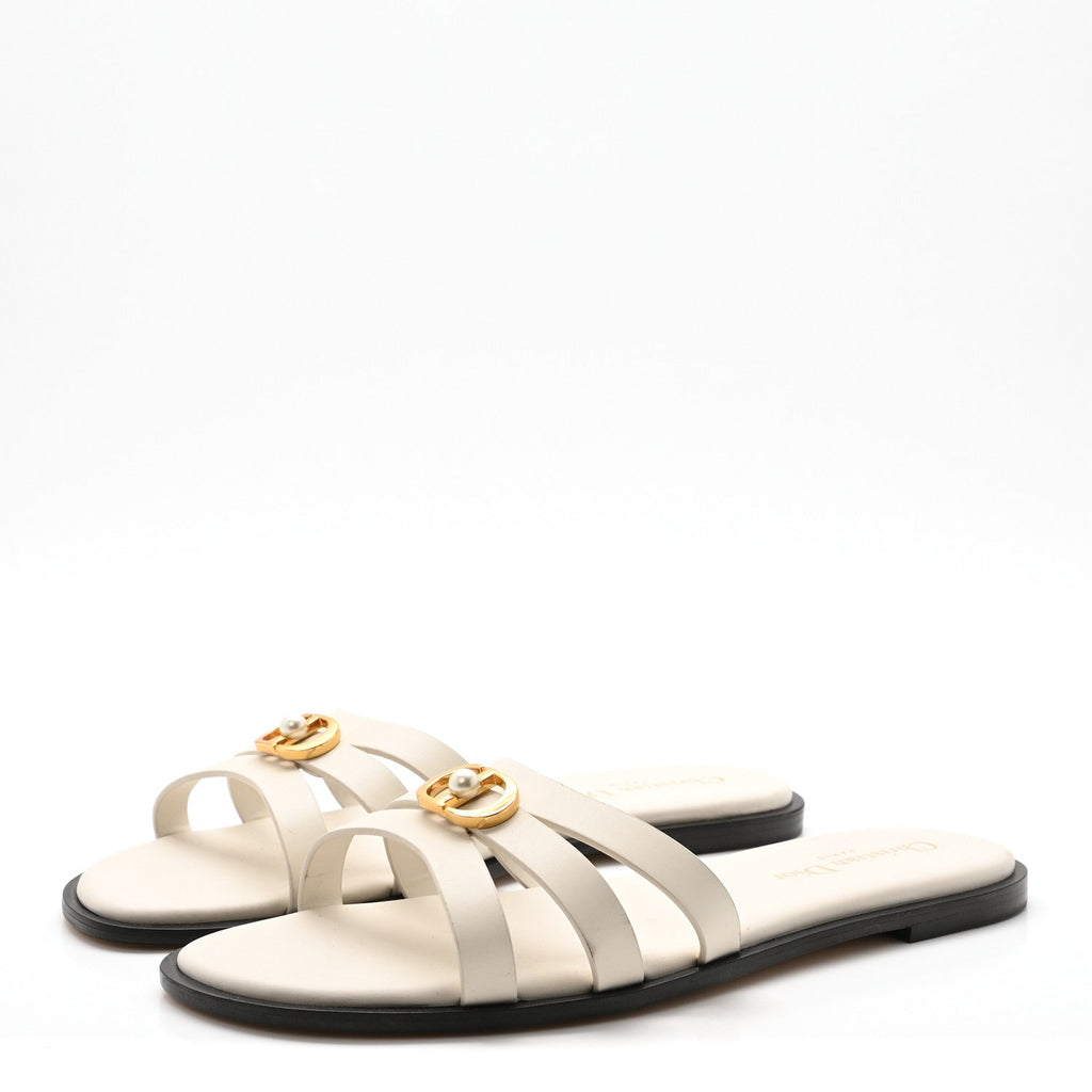 Calfskin 30M Slide Sandals 37.5 White
