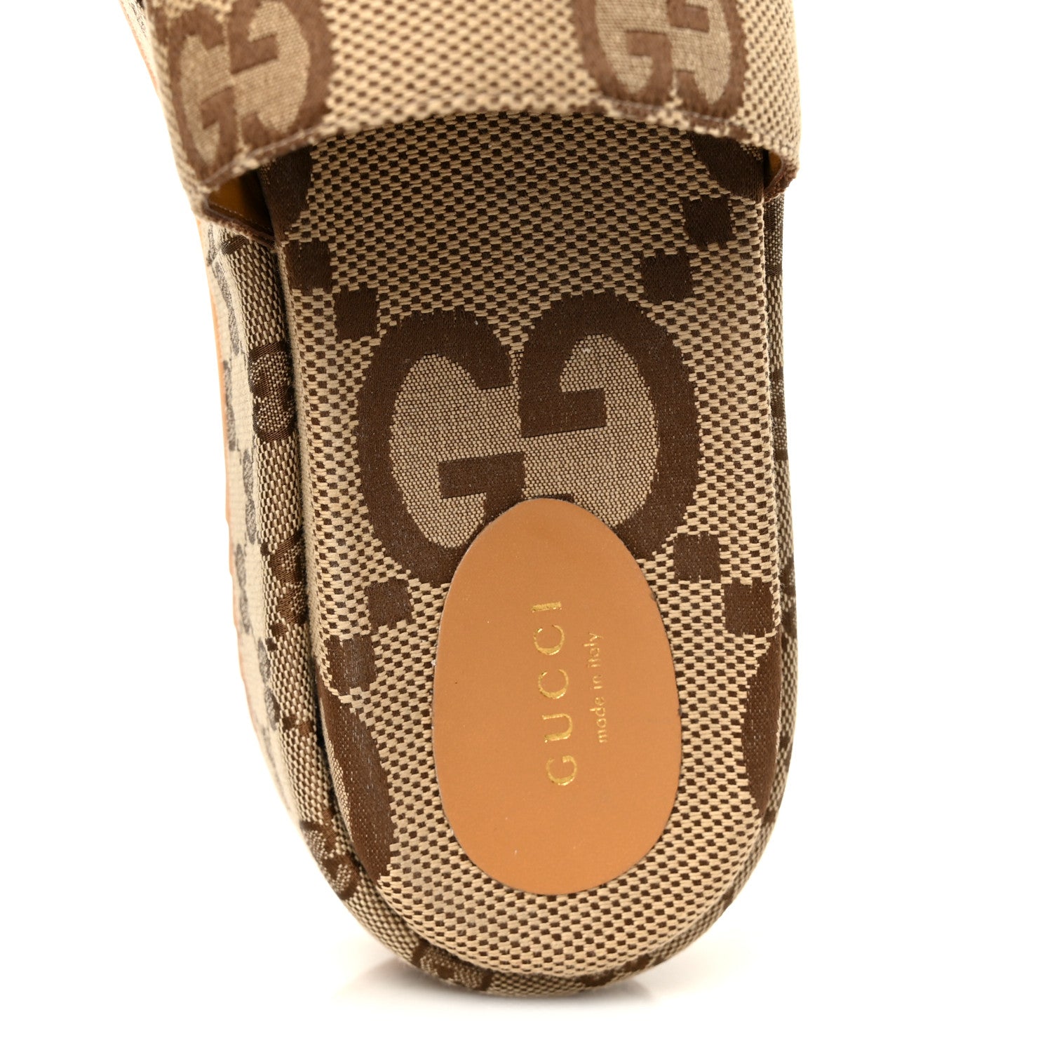Monogram Maxi GG Angelina Platform 55mm Slide Sandals 41.5 Camel Ebony