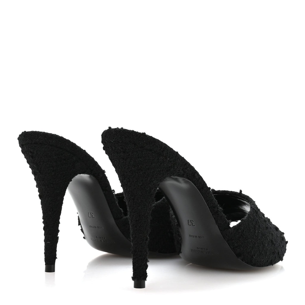 Boucle Tweed La 16 95 Mule Sandals 37 Black