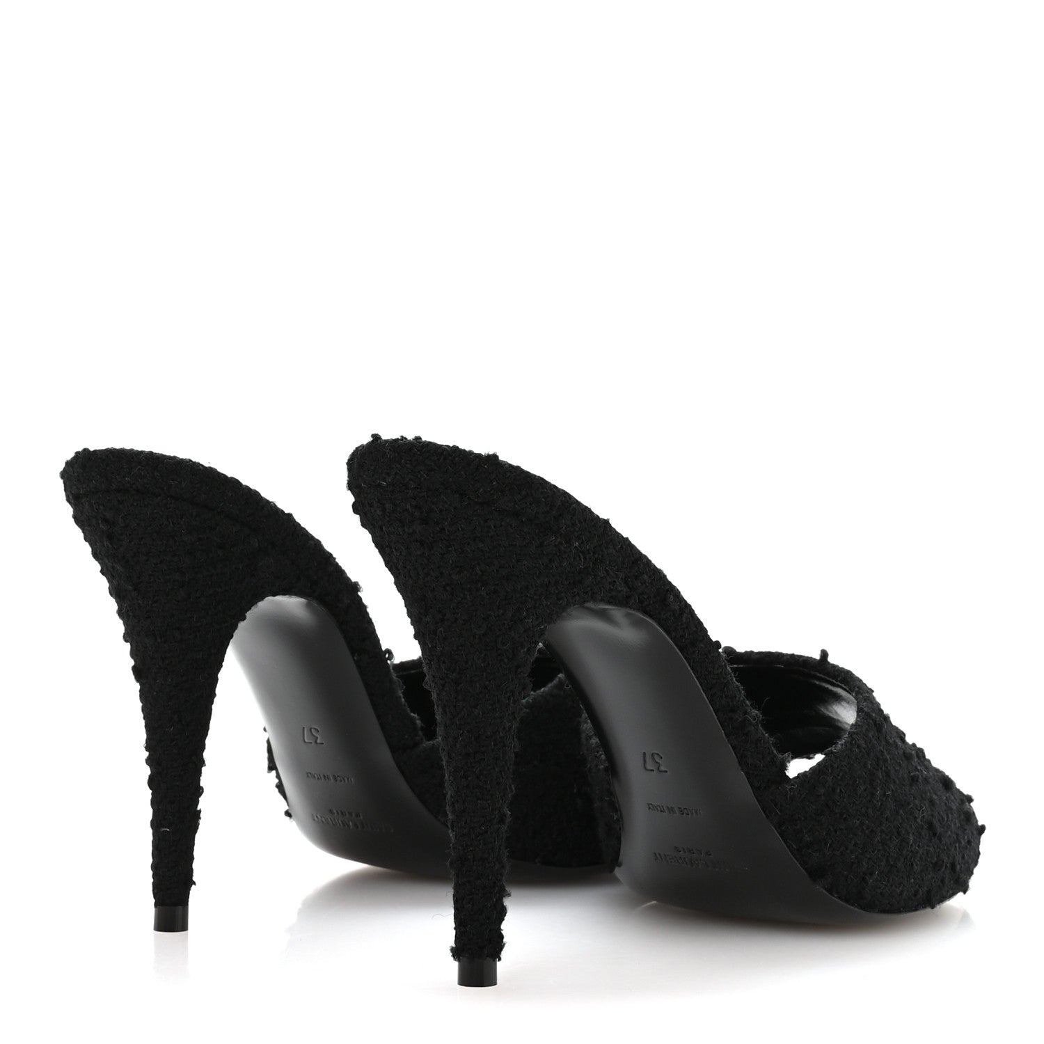 Boucle Tweed La 16 95 Mule Sandals 37 Black
