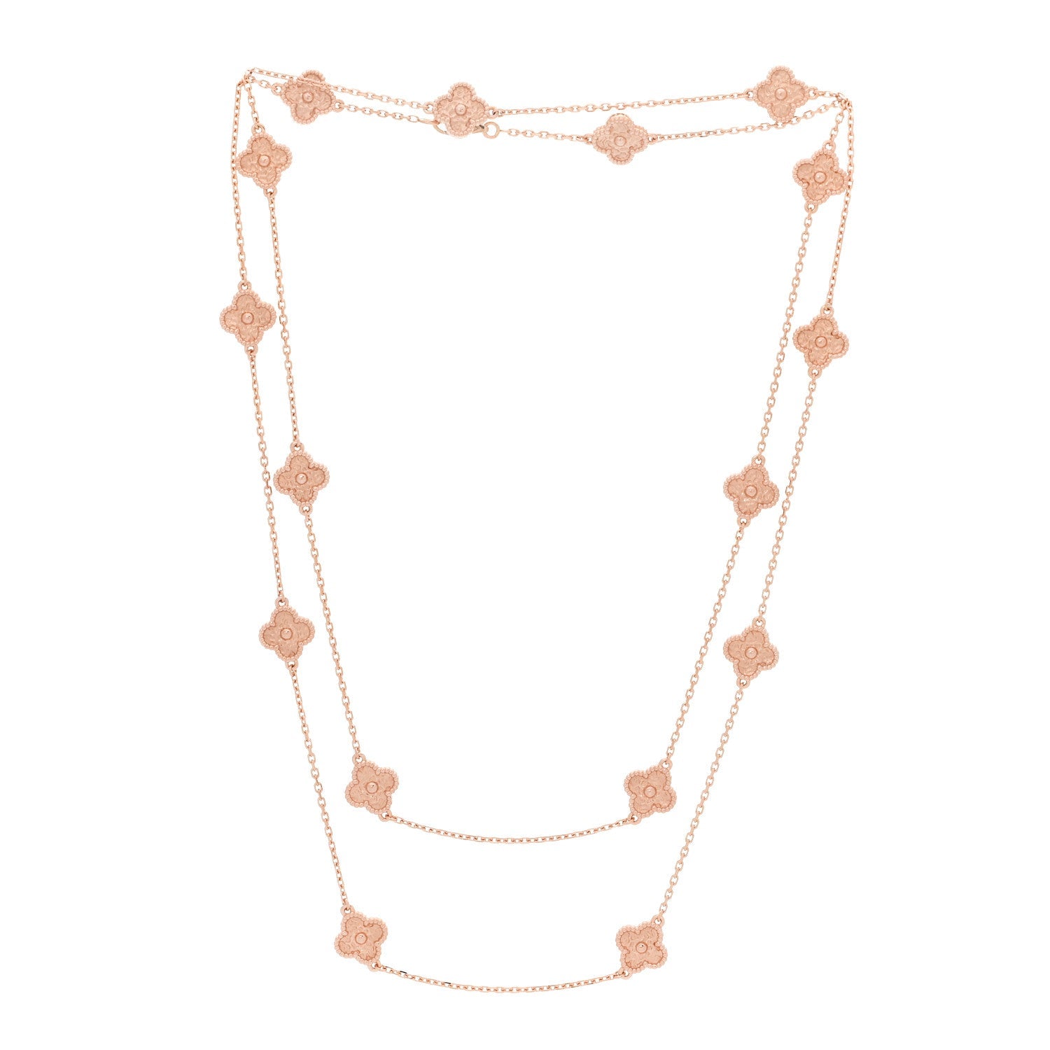 18K Rose Gold 16 Motifs Sweet Alhambra Necklace