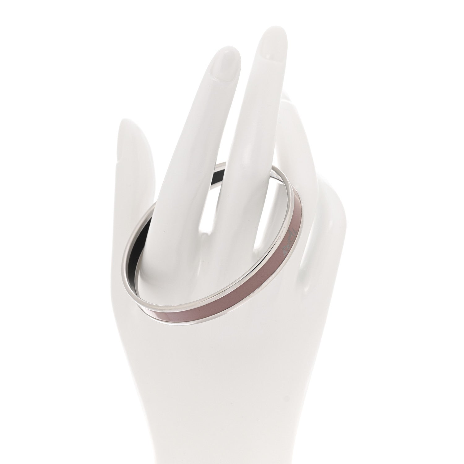 Enamel Printed Narrow Caleche Bracelet 65 Rose Dragee