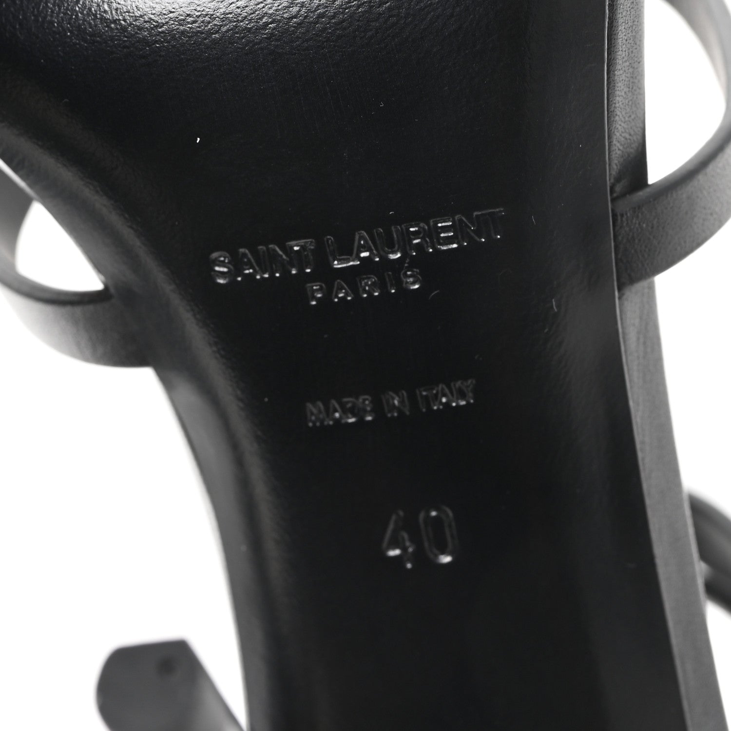 Calfskin Cassandra Palm Logo 110 Ankle Strap Sandals 40 Black