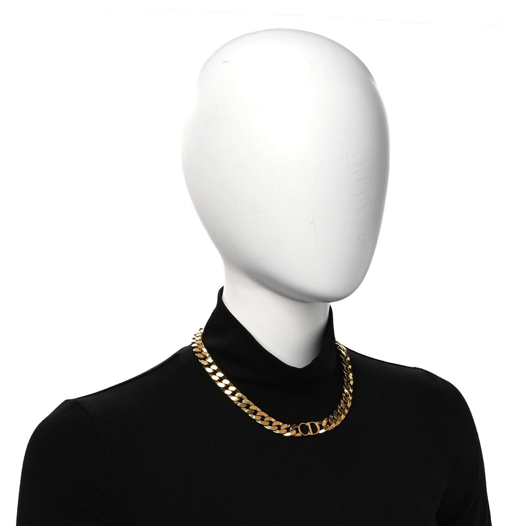 Metal CD Choker Necklace Gold
