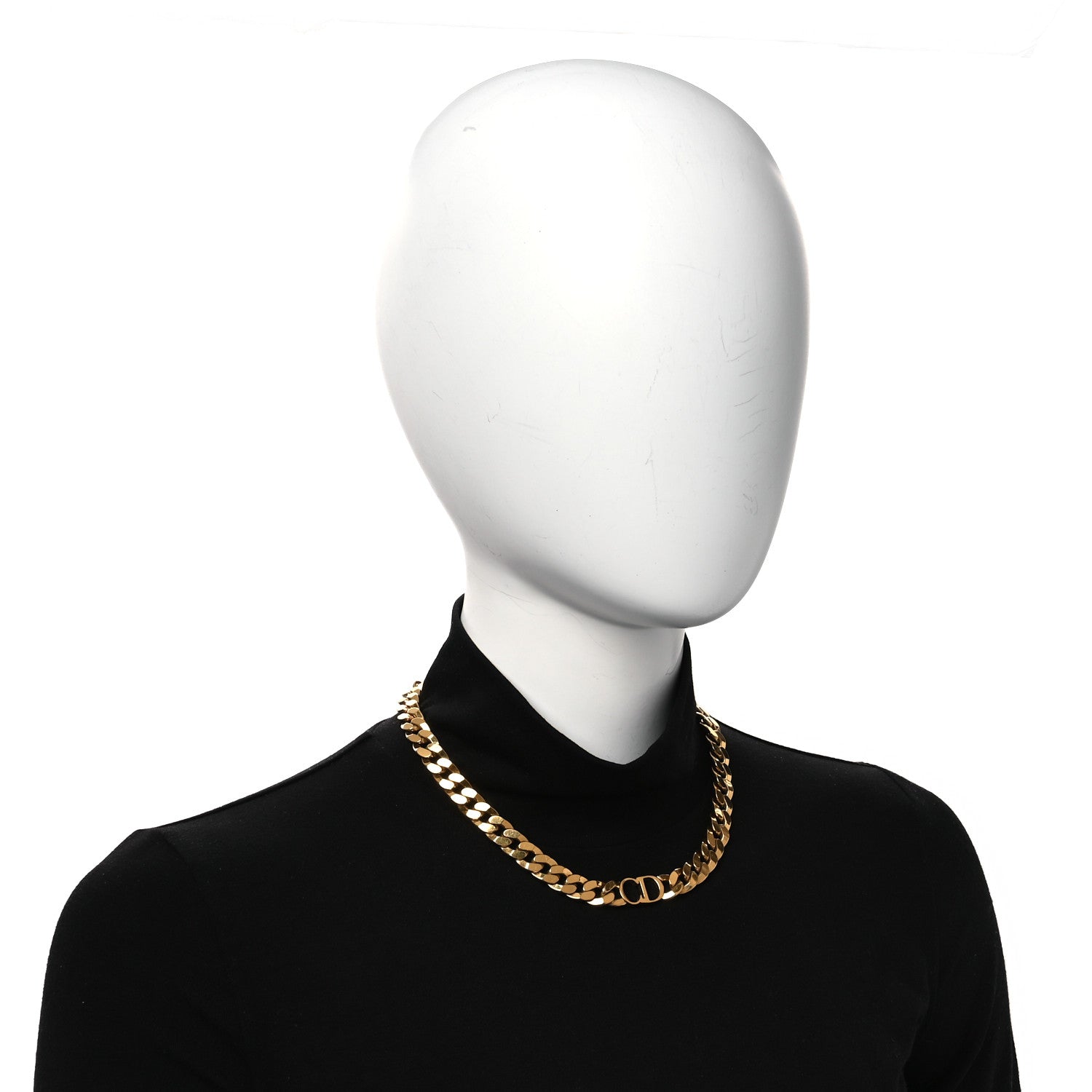 Metal CD Choker Necklace Gold