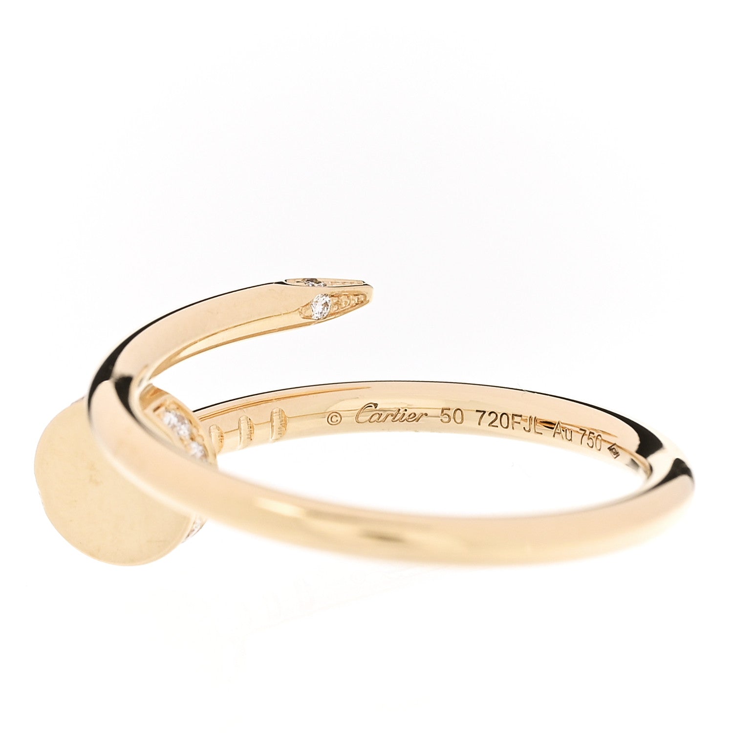 18K Yellow Gold Diamond Small Juste Un Clou Ring 50 5.25