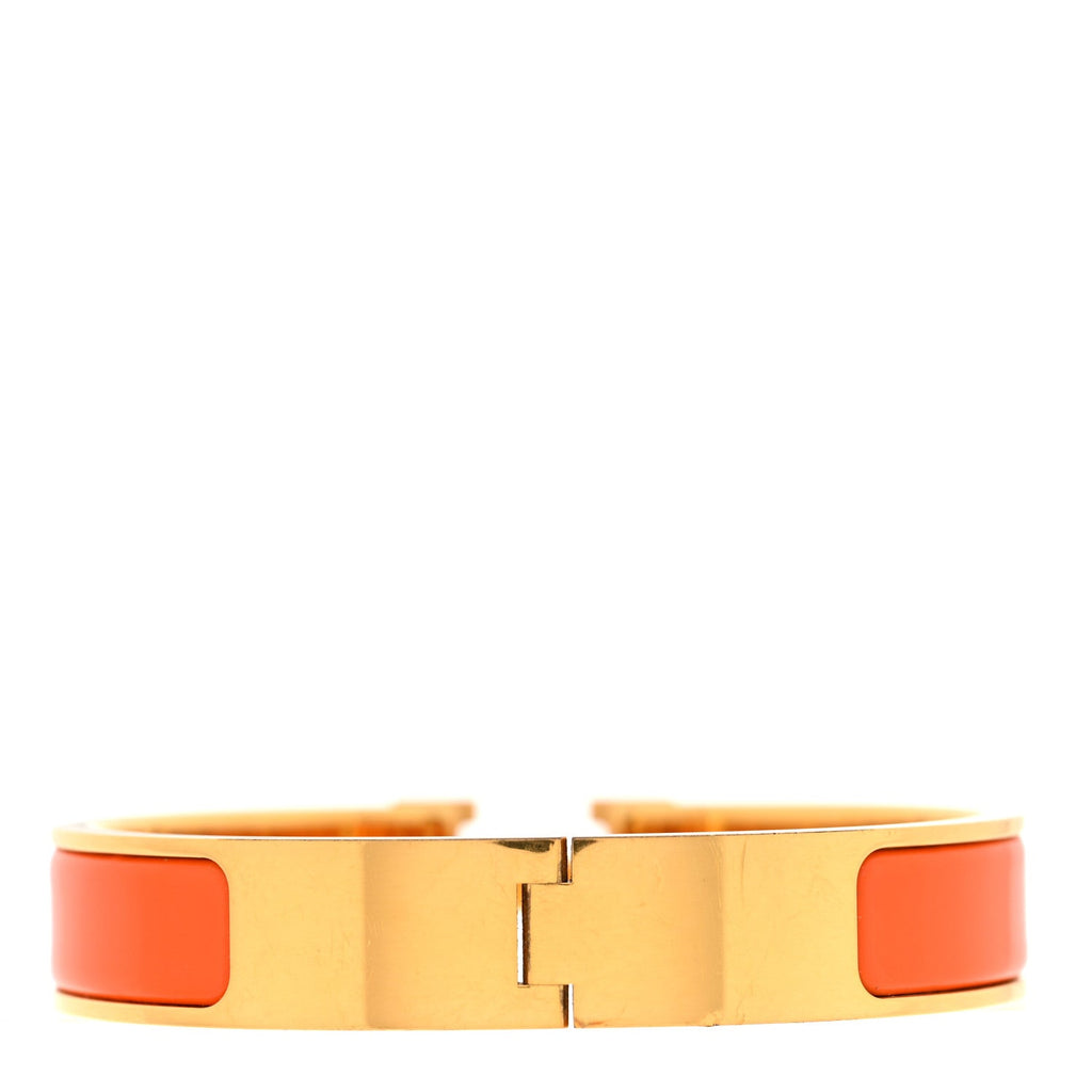 Enamel Narrow Clic Clac H Bracelet PM Orange