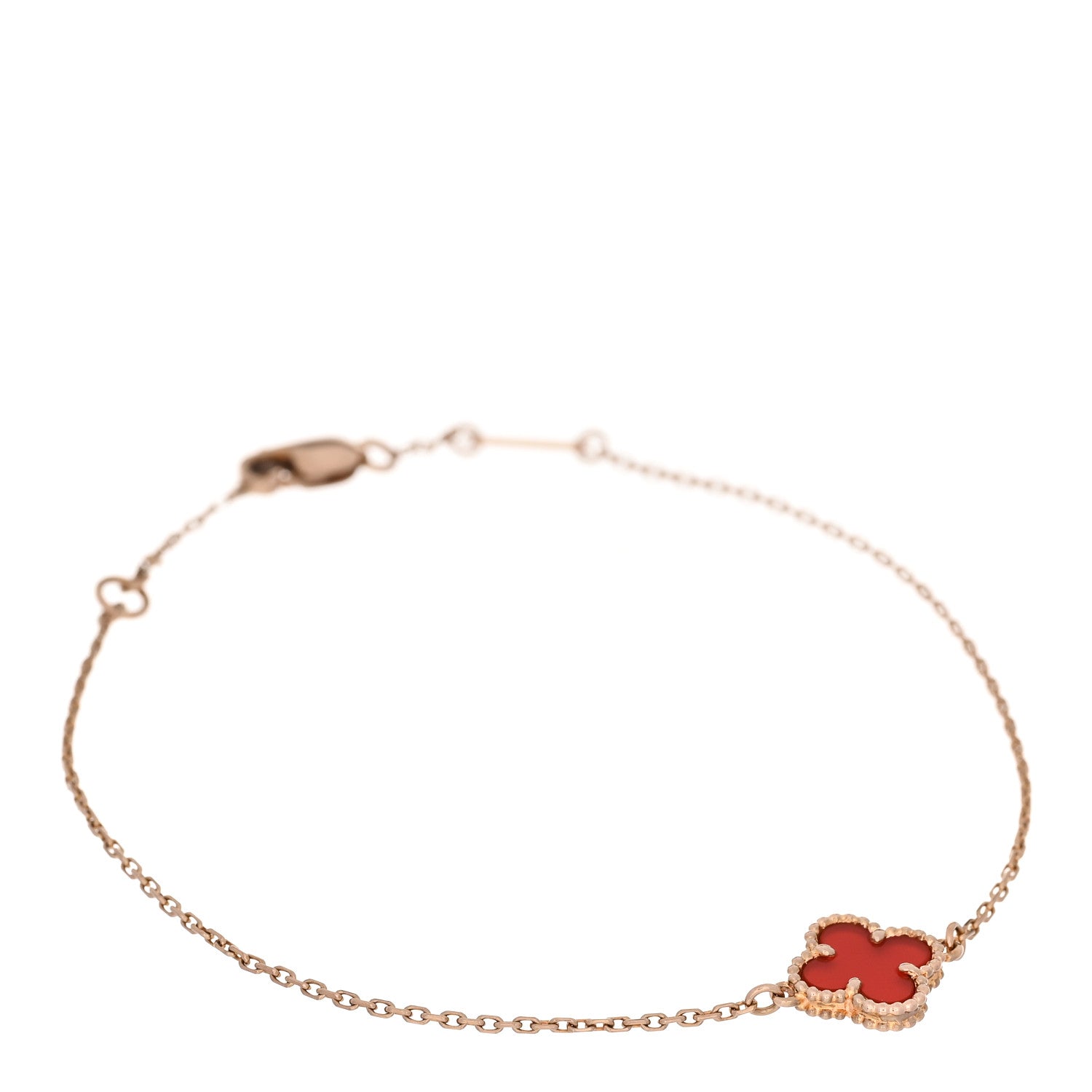 18K Rose Gold Carnelian Sweet Alhambra Bracelet