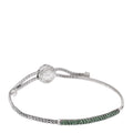 Sterling Silver Emerald Classic Chain Pull Through Station Bracelet