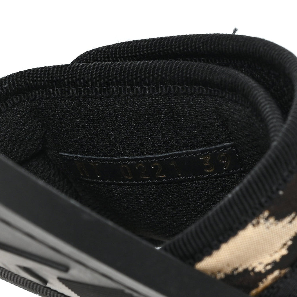 Technical Stretch Fabric Leopard Dio(r)evolution Slide Sandals 39 Black Natural