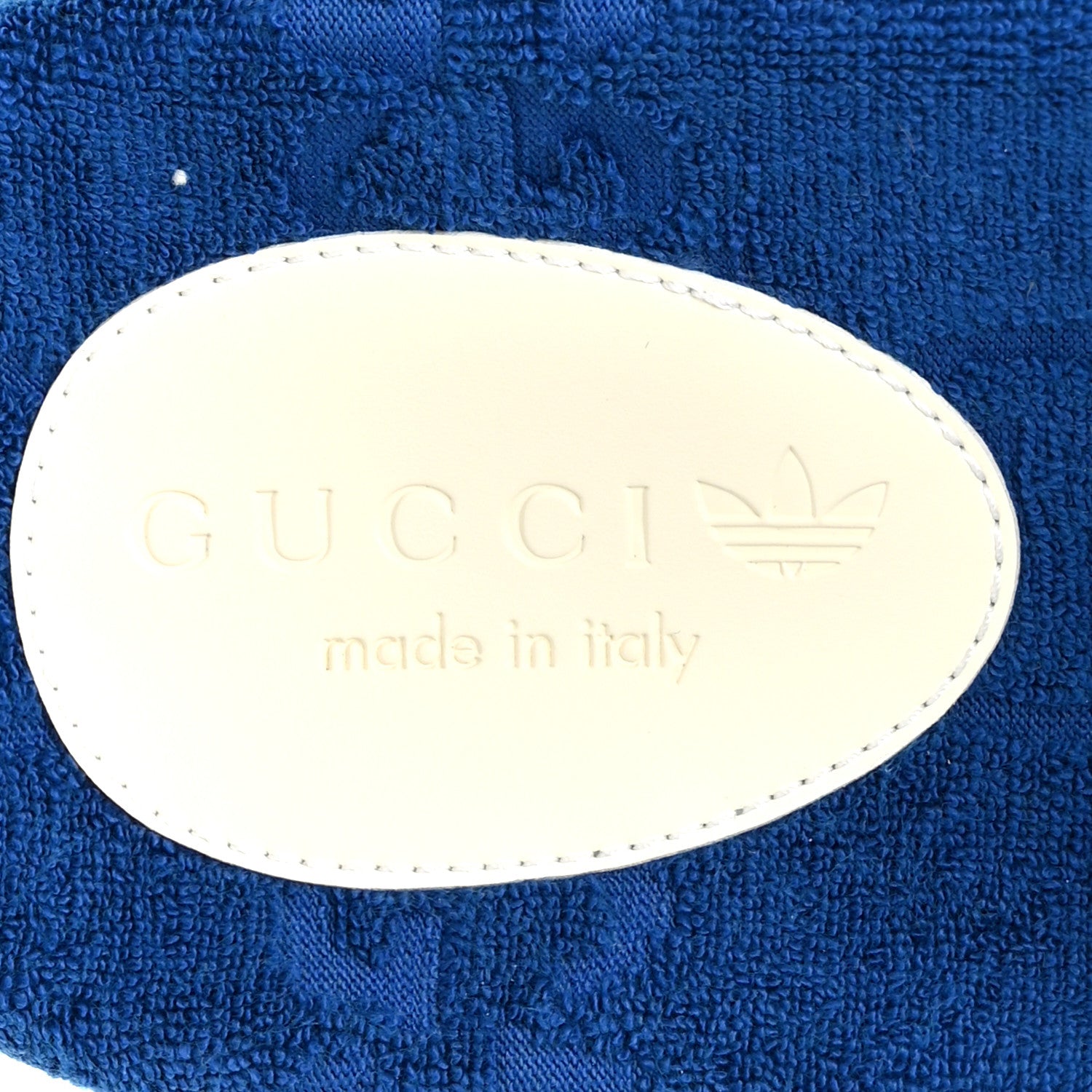 X ADIDAS Terry Cloth GG Monogram Mens Platform Sandals 11 Oriental Blue Mystic White