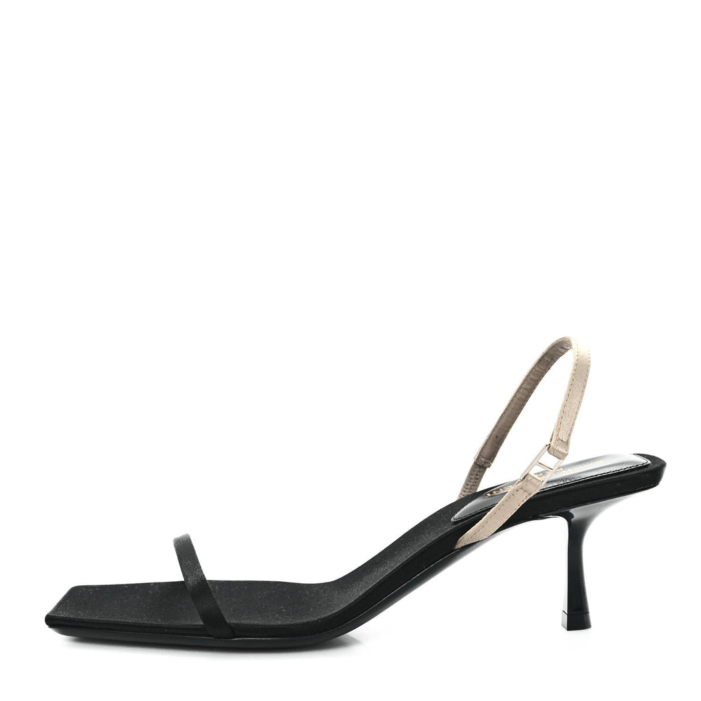 Satin Slingback Jaspe 55 Sandals  35.5 Black Partridge Pink