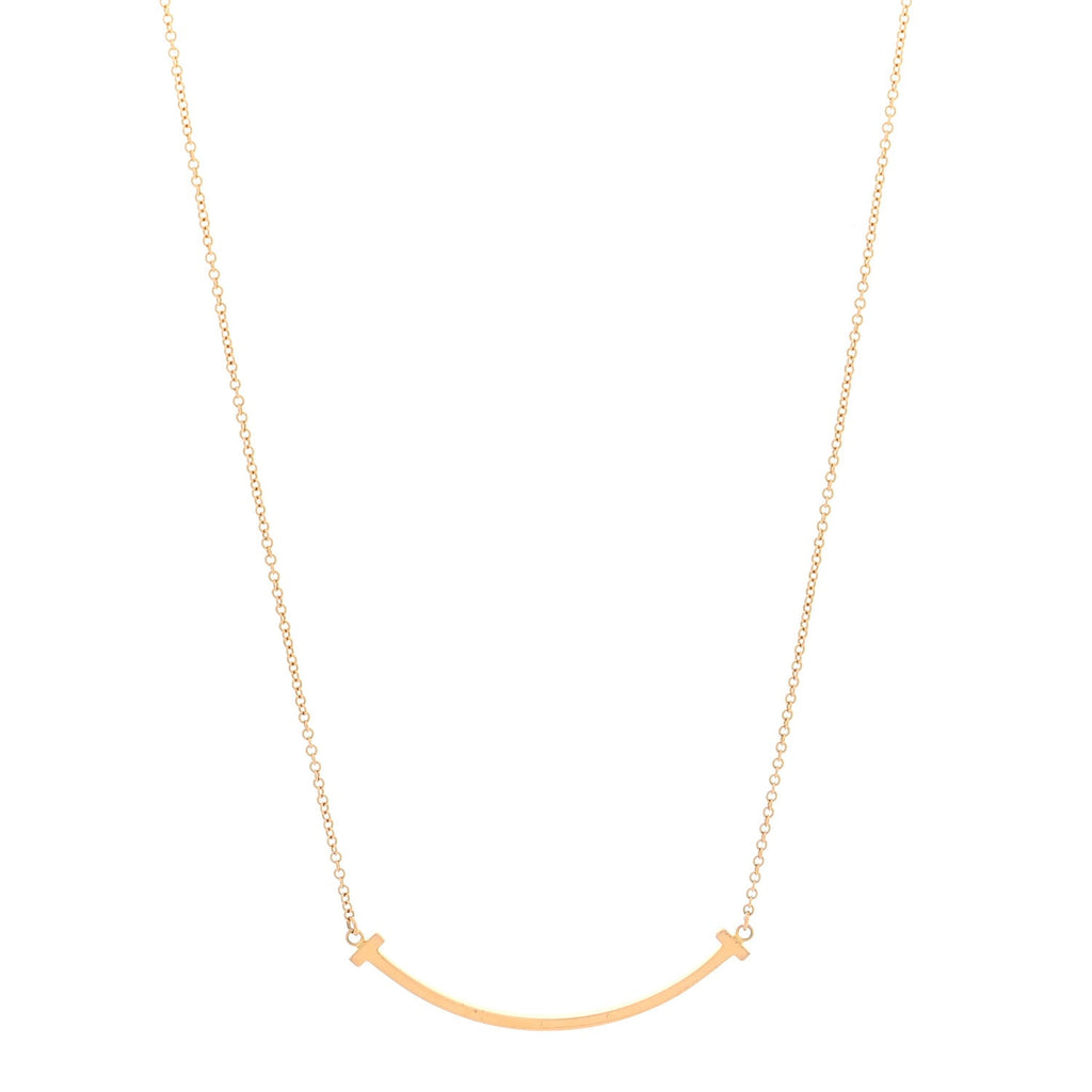 18K Rose Gold Small T Smile Pendant Necklace