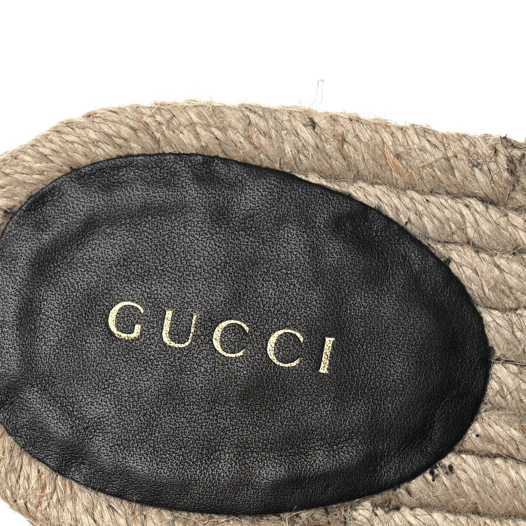 Monogram Matelasse GG Marmont Espadrille 20mm Slide Sandals 40 Beige Ebony Black