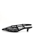 Tela Retino Kid Scamosciato Crystal GG Monogram Square G 35mm Slingback Pumps 35.5 Black