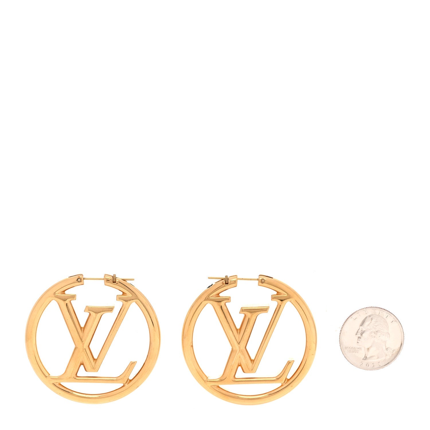 Metal Louise Hoop Earrings Gold