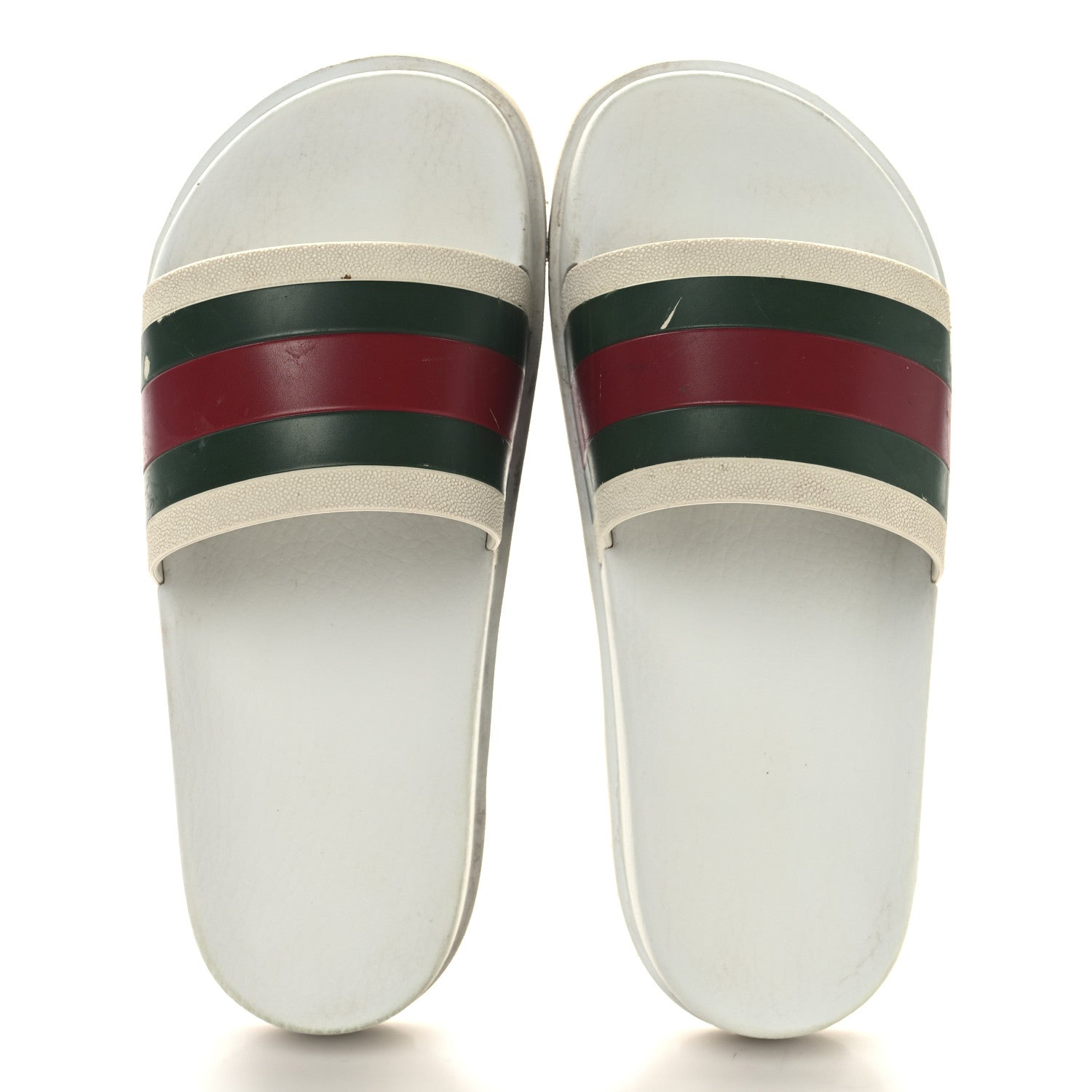 Rubber Web Mens Lug Sole Slide Sandals Great 5 White Green Red