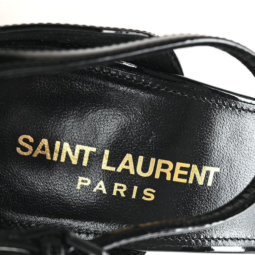Patent Calfskin Opyum 110 Sandals 38 Black Gold