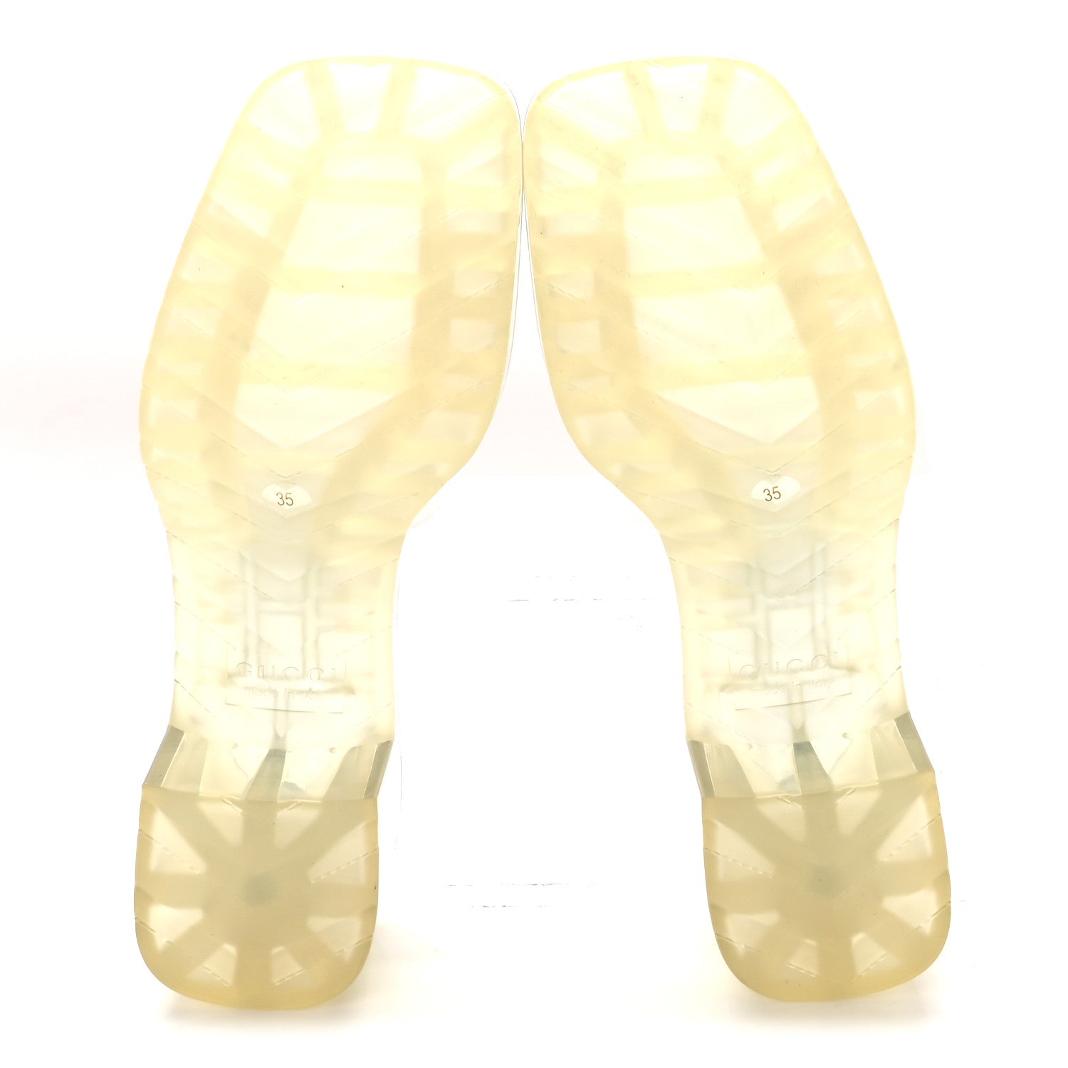 Rubber Gucci Logo Womens Platform 20/60mm Slide Sandals 35 Transparent