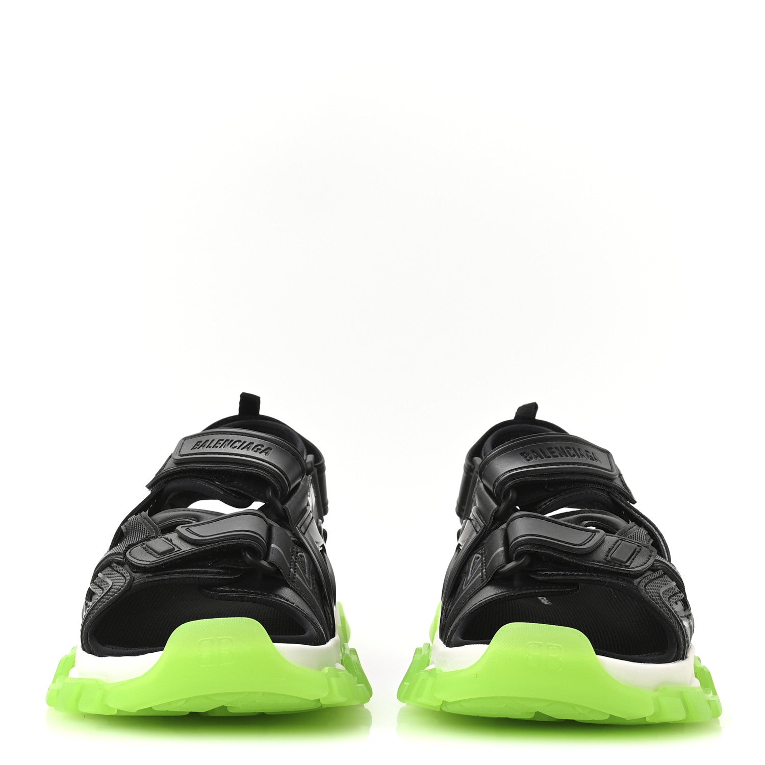 Neoprene Rubber Clear Sole Mens Track Sandals 41 Black White Fluo Green