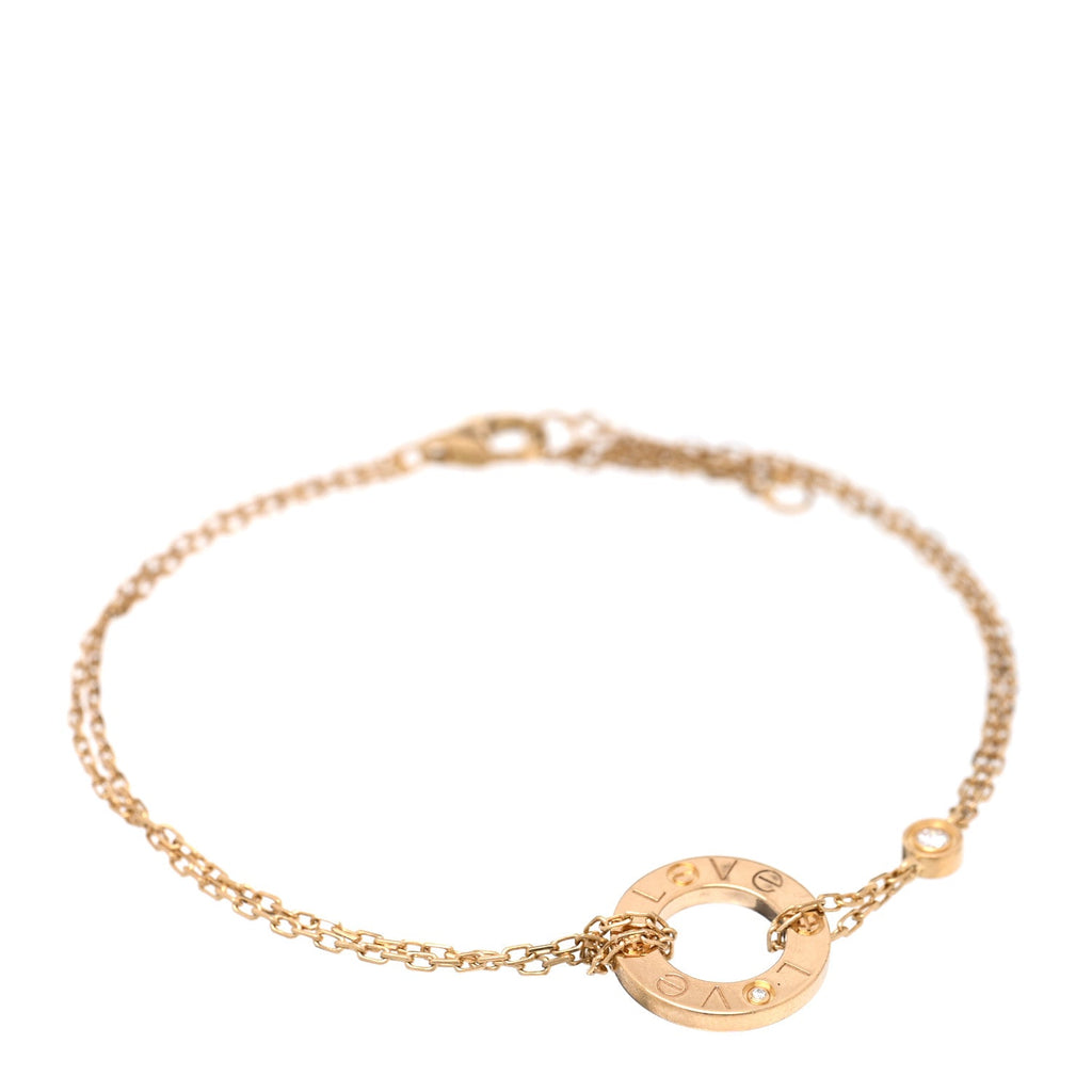 18K Yellow Gold Diamond LOVE Bracelet