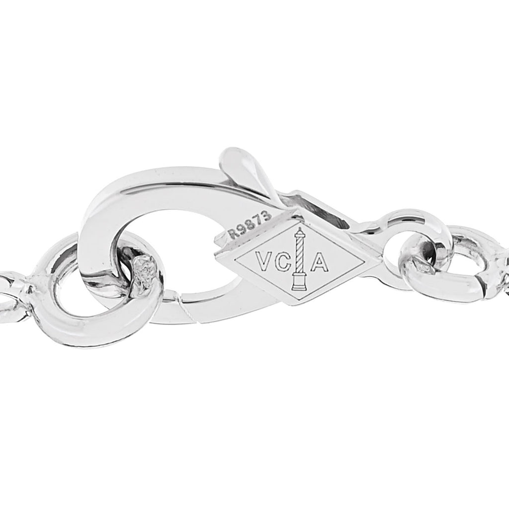 18K White Gold Chalcedony 5 Motifs Vintage Alhambra Bracelet