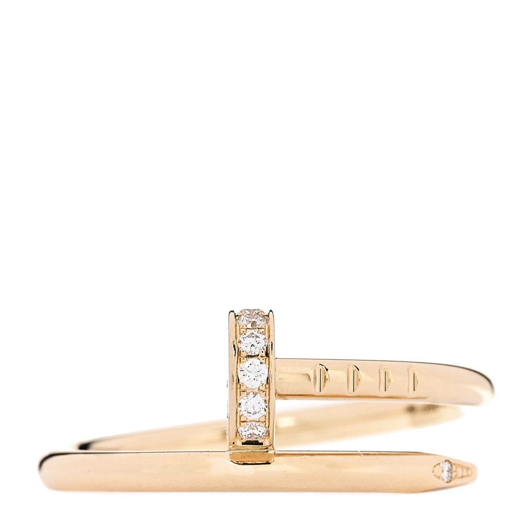 18K Yellow Gold Diamond Small Juste Un Clou Ring 50 5.25