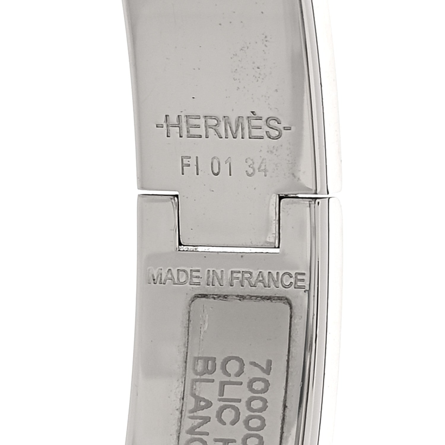 Enamel Narrow Clic Clac H Bracelet GM White