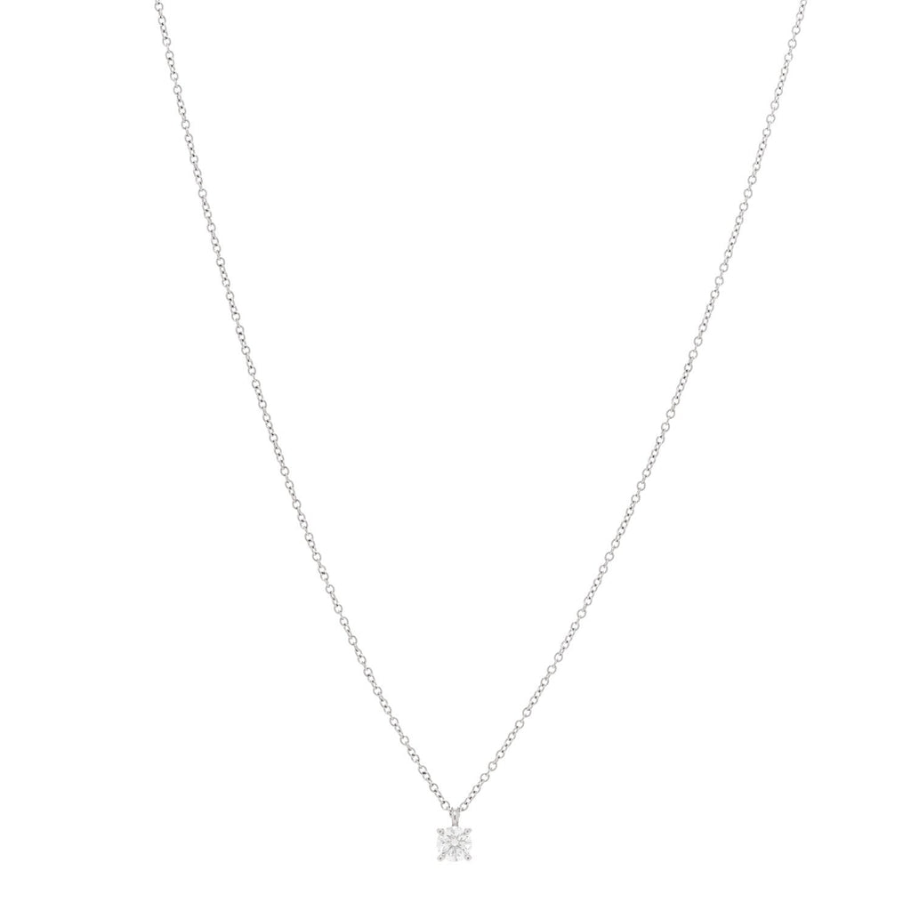 Platinum Diamond .27ct Solitaire Pendant Necklace