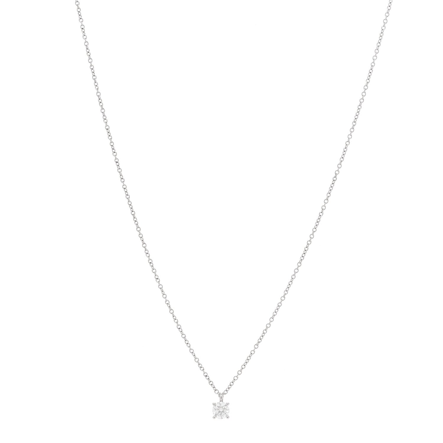 Platinum Diamond .27ct Solitaire Pendant Necklace