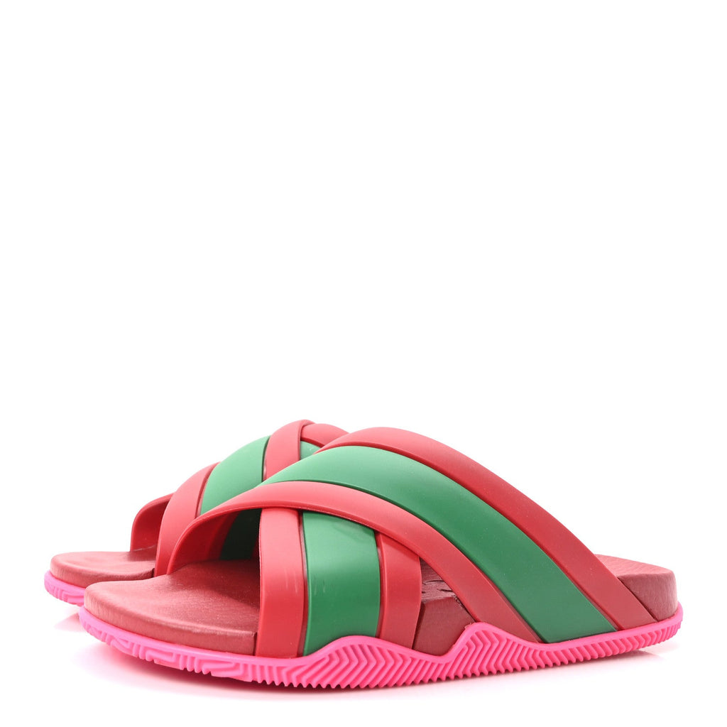 Rubber Web Womens Criss Cross Slide Sandals 36 Coral New Shamarock