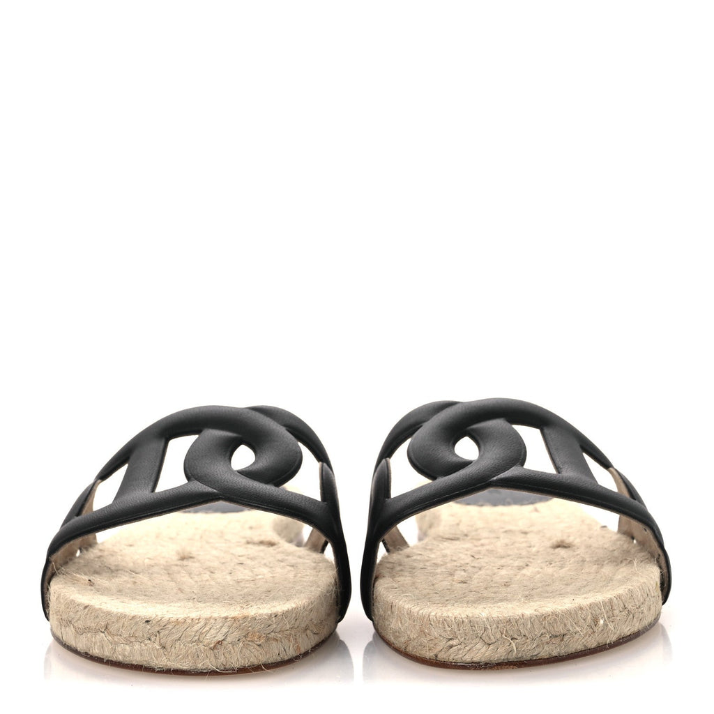 Nappa Famosa Espadrille Sandals 37 Black