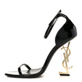 Patent Calfskin Opyum 110 Sandals 40 Black Gold