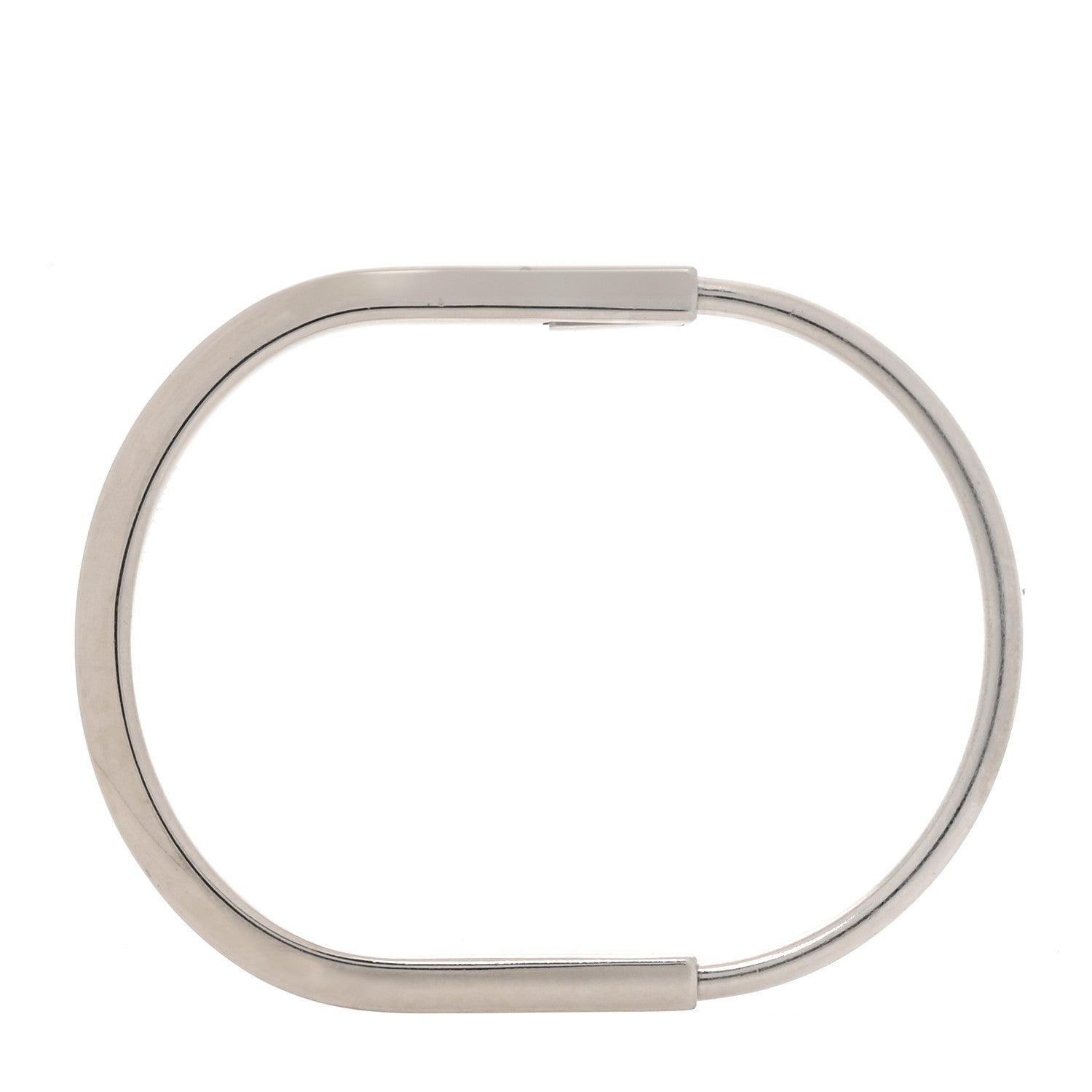 18K White Gold Lock Narrow Bangle Bracelet